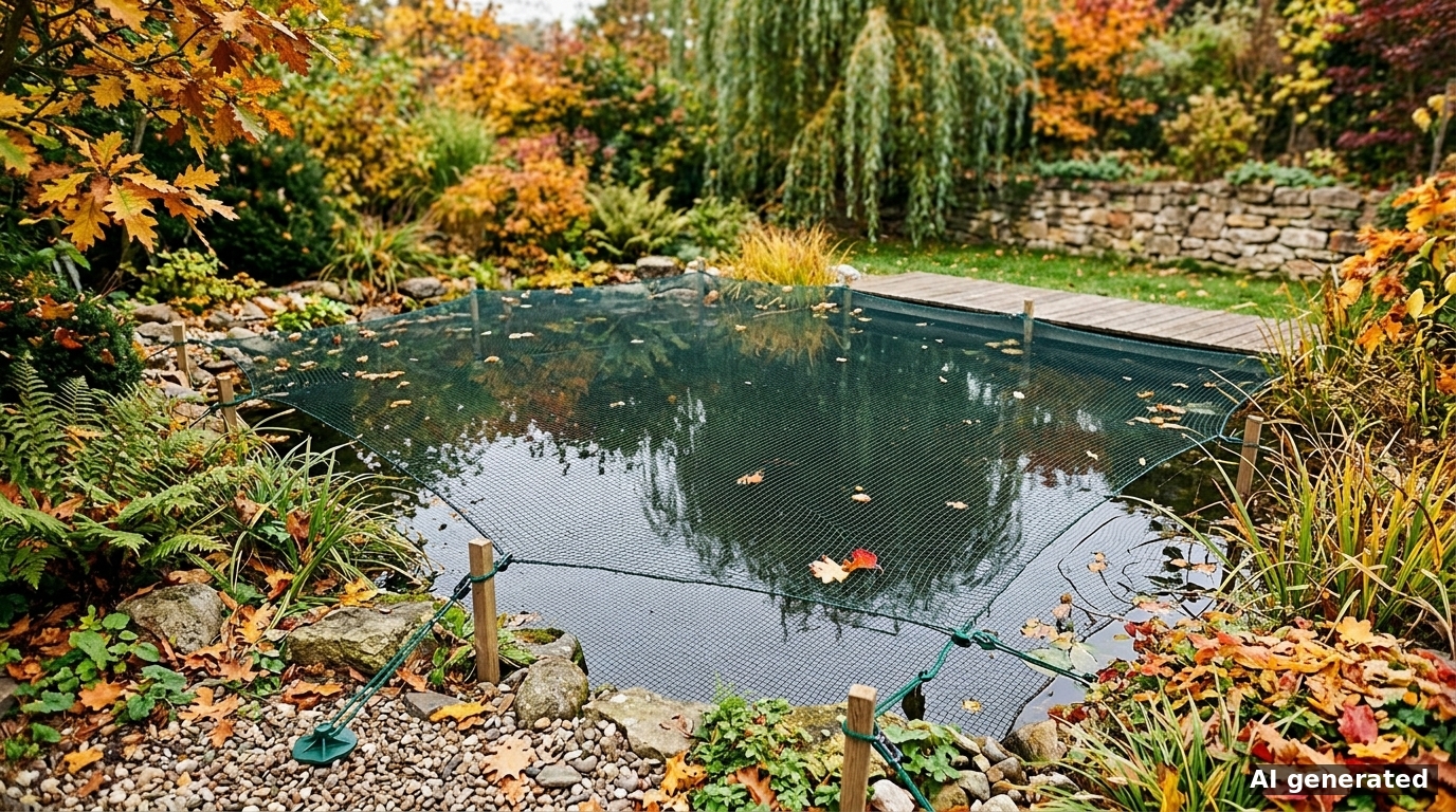 Laubschutznetz für den Gartenteich richtig spannen: Maschenweite, Befestigung & Tier-Schutz